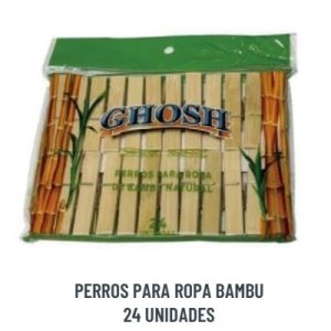 PERROS PARA ROPA BAMBU 24 UNIDADES (Caja 200 unidades)